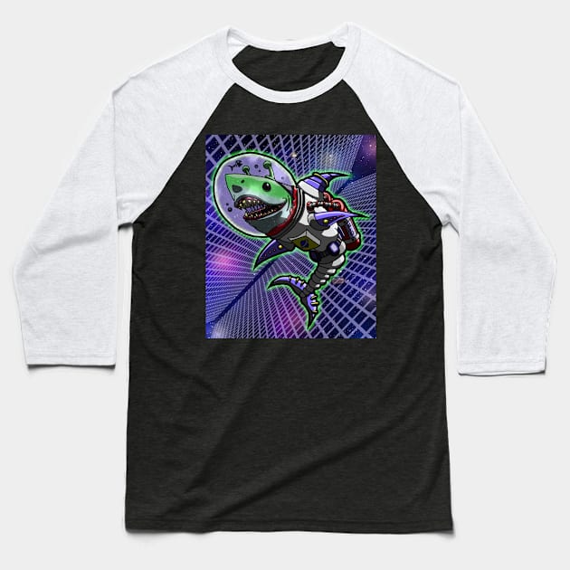 Space Shark Baseball T-Shirt by AJH designs UK